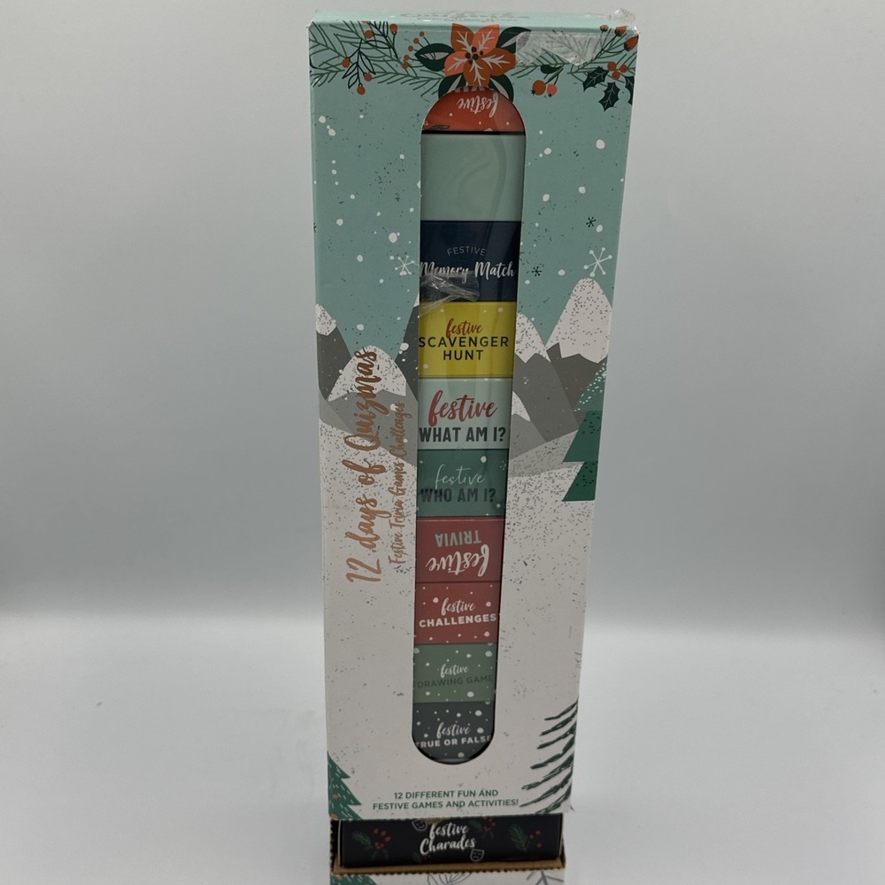 12 Days of Quizmas Festive Trivia Games Challenges 2022 Christmas Countdown Card